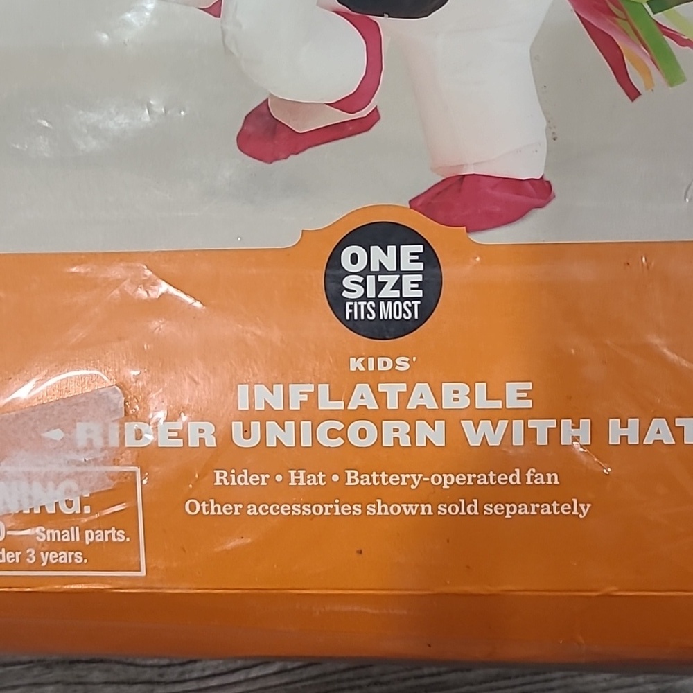 Inflatable Rider Unicorn With Hat Costume - Picture 3 of 3